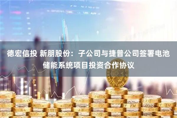 德宏信投 新朋股份：子公司与捷普公司签署电池储能系统项目投资合作协议